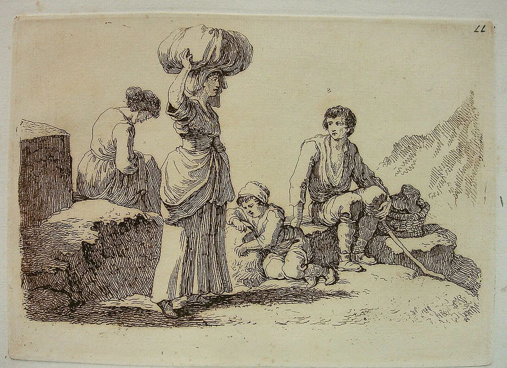 Famiglia di contadini della zona di Roma in pausa